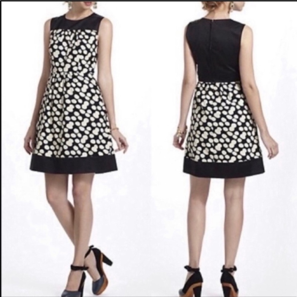 EUC Leif Notes x Anthro Notched Dots Cord Dress in Size 0